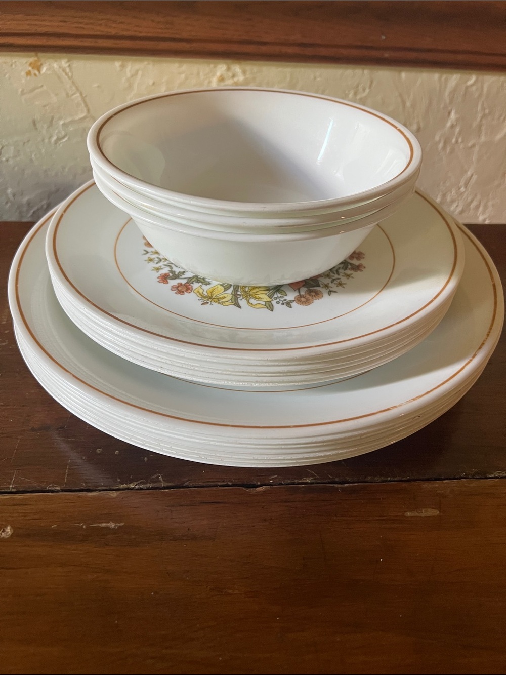 Corelle White Dinnerware Set Incomplete Indian Summer pattern 1977